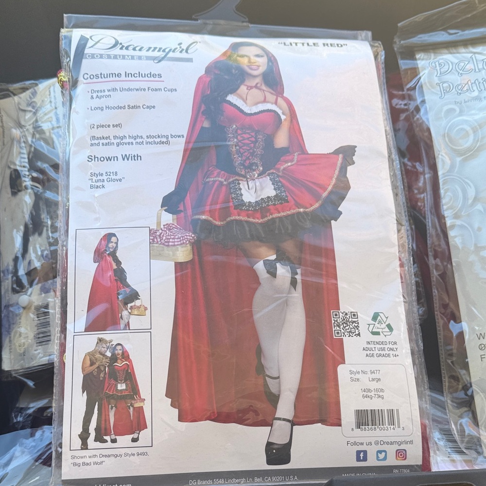 Dreamgirl Little Red Riding Hood Costume - Red and Black